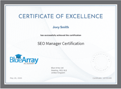 Joey Smith SEM Certification